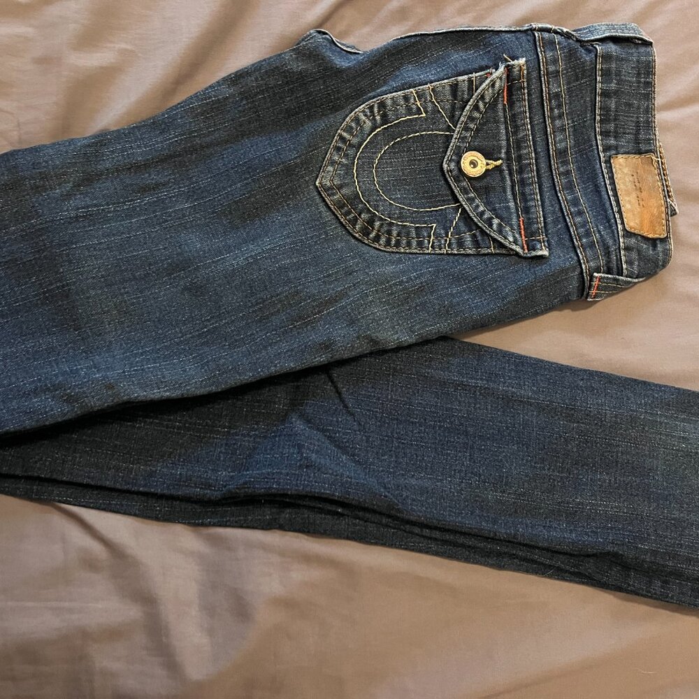 True Religion RN#112790 Low Rise Strait Leg Jeans size 25